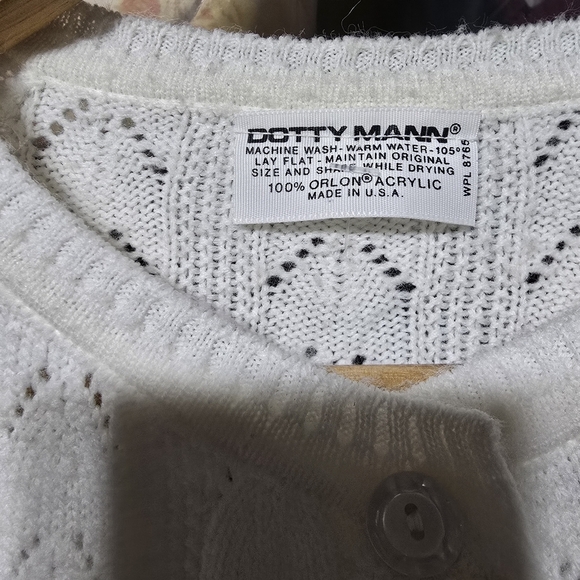 Vintage 50s Dotty Mann Cream Cable Knit Cardigan Cottagecore - Picture 6 of 8